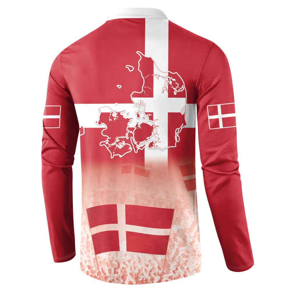 Danish National Flag Day Button Sweatshirt Coat Of Arms With Map