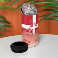 Danish National Flag Day 4 in 1 Can Cooler Tumbler Coat Of Arms With Map