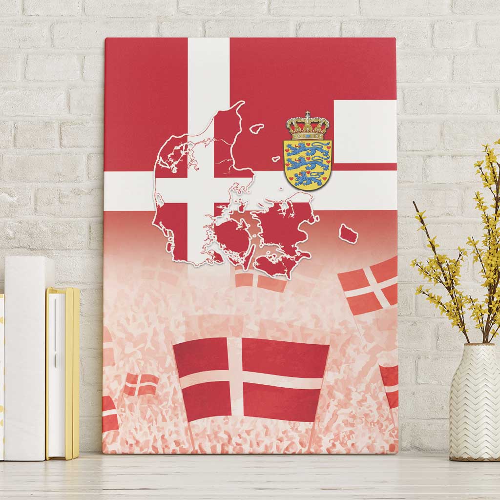 Danish National Flag Day Canvas Wall Art Coat Of Arms With Map