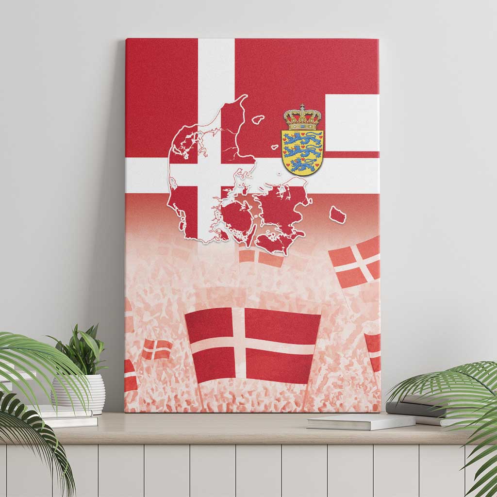 Danish National Flag Day Canvas Wall Art Coat Of Arms With Map