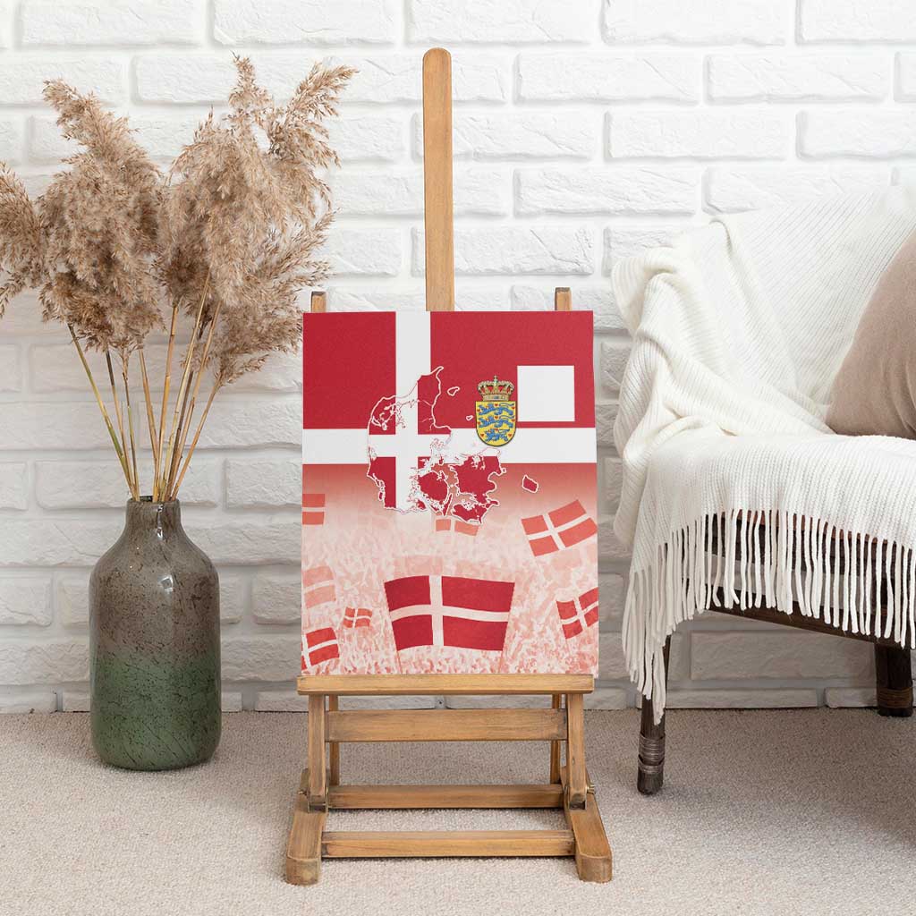 Danish National Flag Day Canvas Wall Art Coat Of Arms With Map