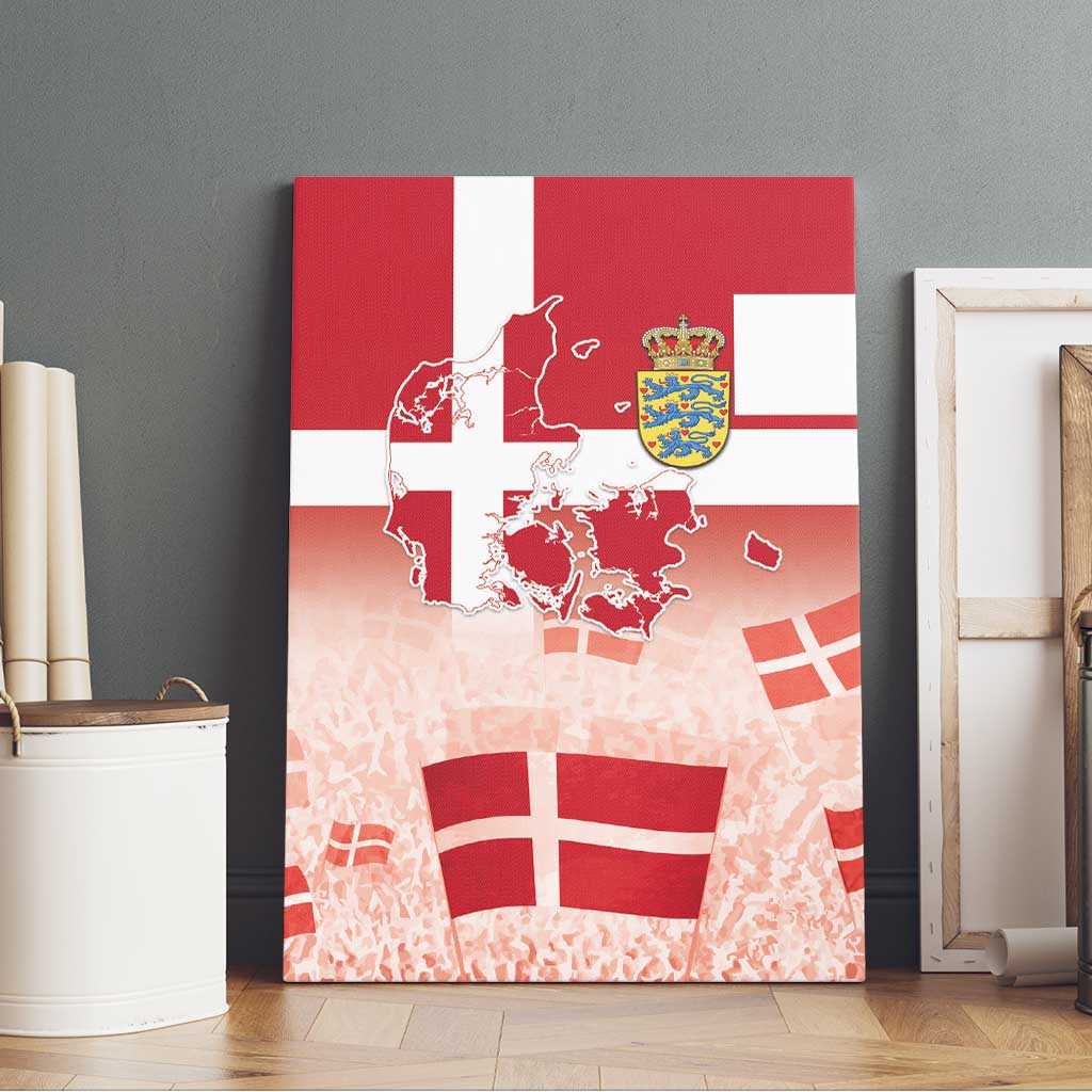 Danish National Flag Day Canvas Wall Art Coat Of Arms With Map