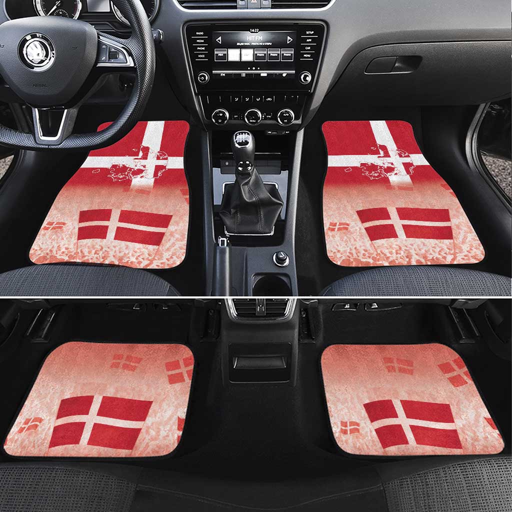 Danish National Flag Day Car Mats Coat Of Arms With Map