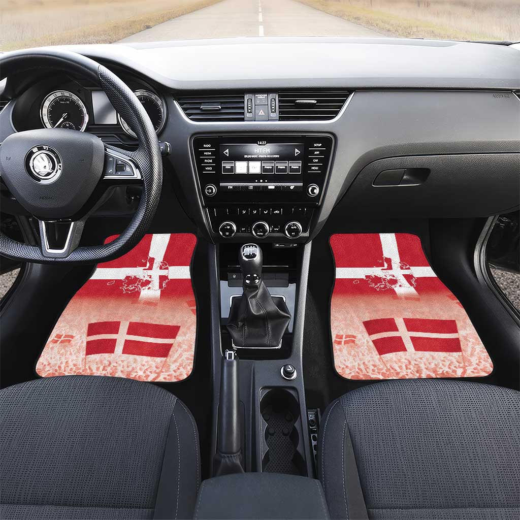 Danish National Flag Day Car Mats Coat Of Arms With Map