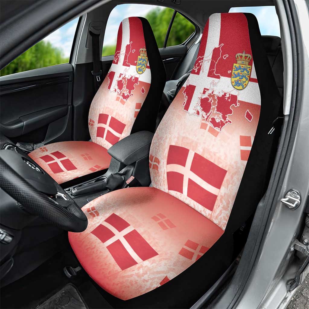 Danish National Flag Day Car Seat Cover Coat Of Arms With Map