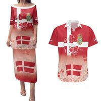 Danish National Flag Day Couples Matching Puletasi and Hawaiian Shirt Coat Of Arms With Map