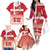 Danish National Flag Day Family Matching Off The Shoulder Long Sleeve Dress and Hawaiian Shirt Coat Of Arms With Map