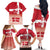Danish National Flag Day Family Matching Off The Shoulder Long Sleeve Dress and Hawaiian Shirt Coat Of Arms With Map
