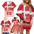Danish National Flag Day Family Matching Off Shoulder Short Dress and Hawaiian Shirt Coat Of Arms With Map