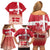 Danish National Flag Day Family Matching Off Shoulder Short Dress and Hawaiian Shirt Coat Of Arms With Map