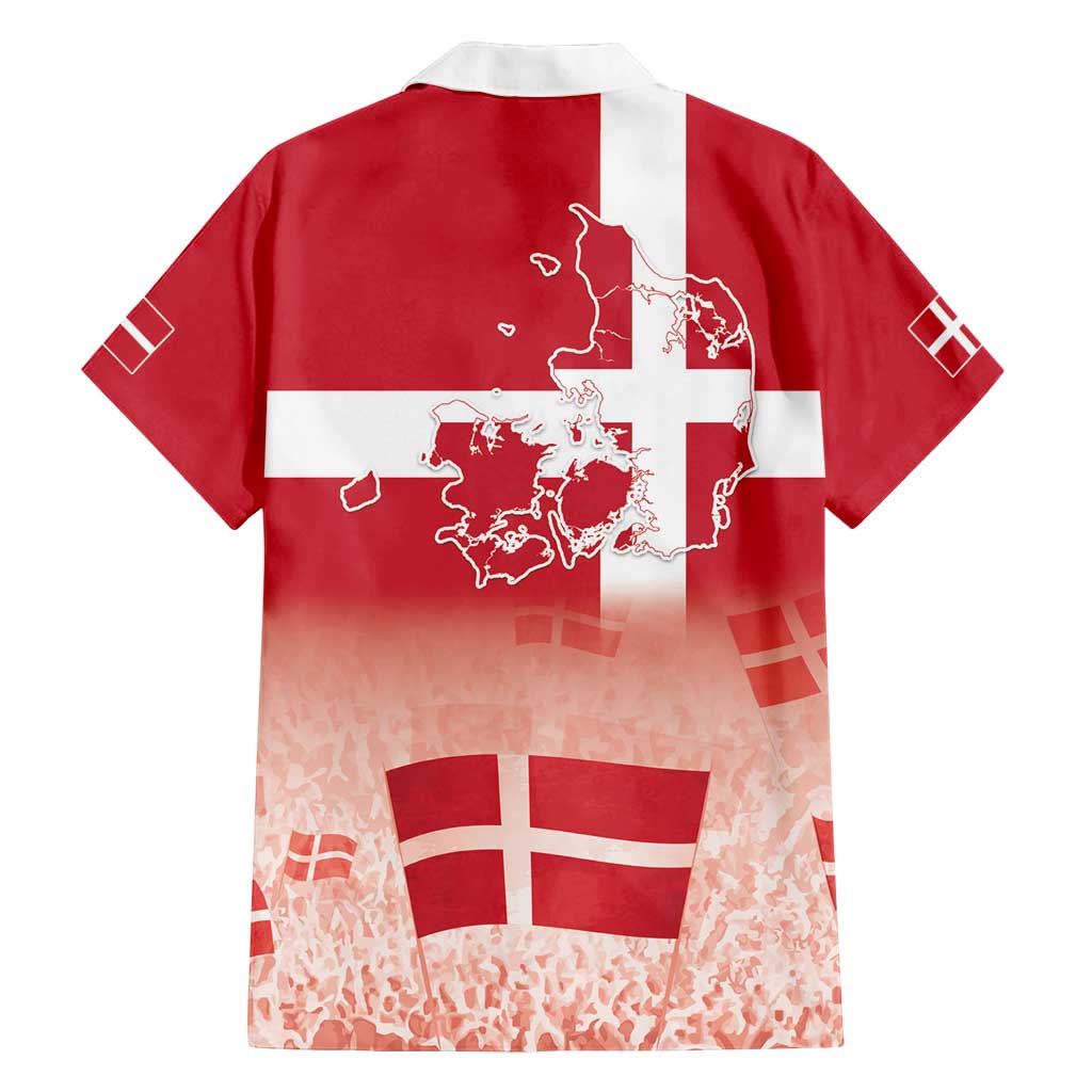 Danish National Flag Day Family Matching Off Shoulder Short Dress and Hawaiian Shirt Coat Of Arms With Map
