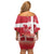 Danish National Flag Day Family Matching Off Shoulder Short Dress and Hawaiian Shirt Coat Of Arms With Map