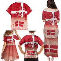 Danish National Flag Day Family Matching Puletasi and Hawaiian Shirt Coat Of Arms With Map