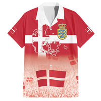 Danish National Flag Day Family Matching Short Sleeve Bodycon Dress and Hawaiian Shirt Coat Of Arms With Map