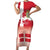 Danish National Flag Day Family Matching Short Sleeve Bodycon Dress and Hawaiian Shirt Coat Of Arms With Map