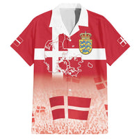 Danish National Flag Day Family Matching Tank Maxi Dress and Hawaiian Shirt Coat Of Arms With Map