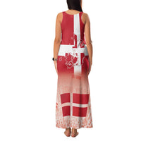 Danish National Flag Day Family Matching Tank Maxi Dress and Hawaiian Shirt Coat Of Arms With Map