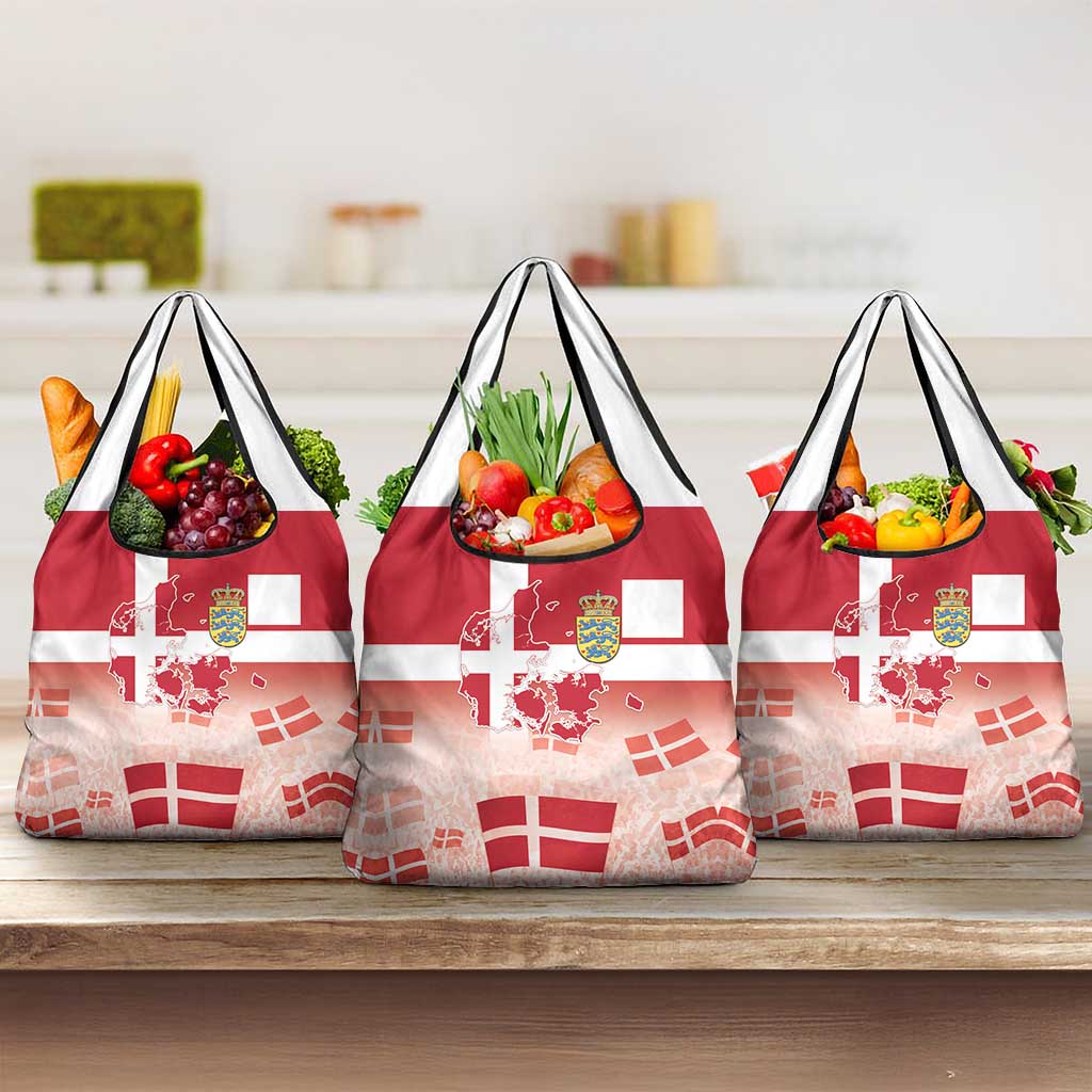 Danish National Flag Day Grocery Bag Coat Of Arms With Map