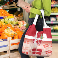 Danish National Flag Day Grocery Bag Coat Of Arms With Map