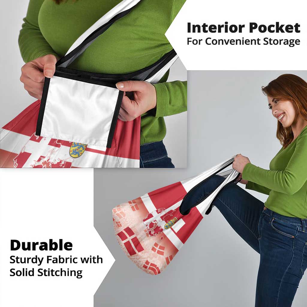 Danish National Flag Day Grocery Bag Coat Of Arms With Map