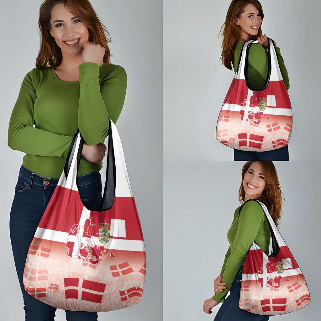 Danish National Flag Day Grocery Bag Coat Of Arms With Map