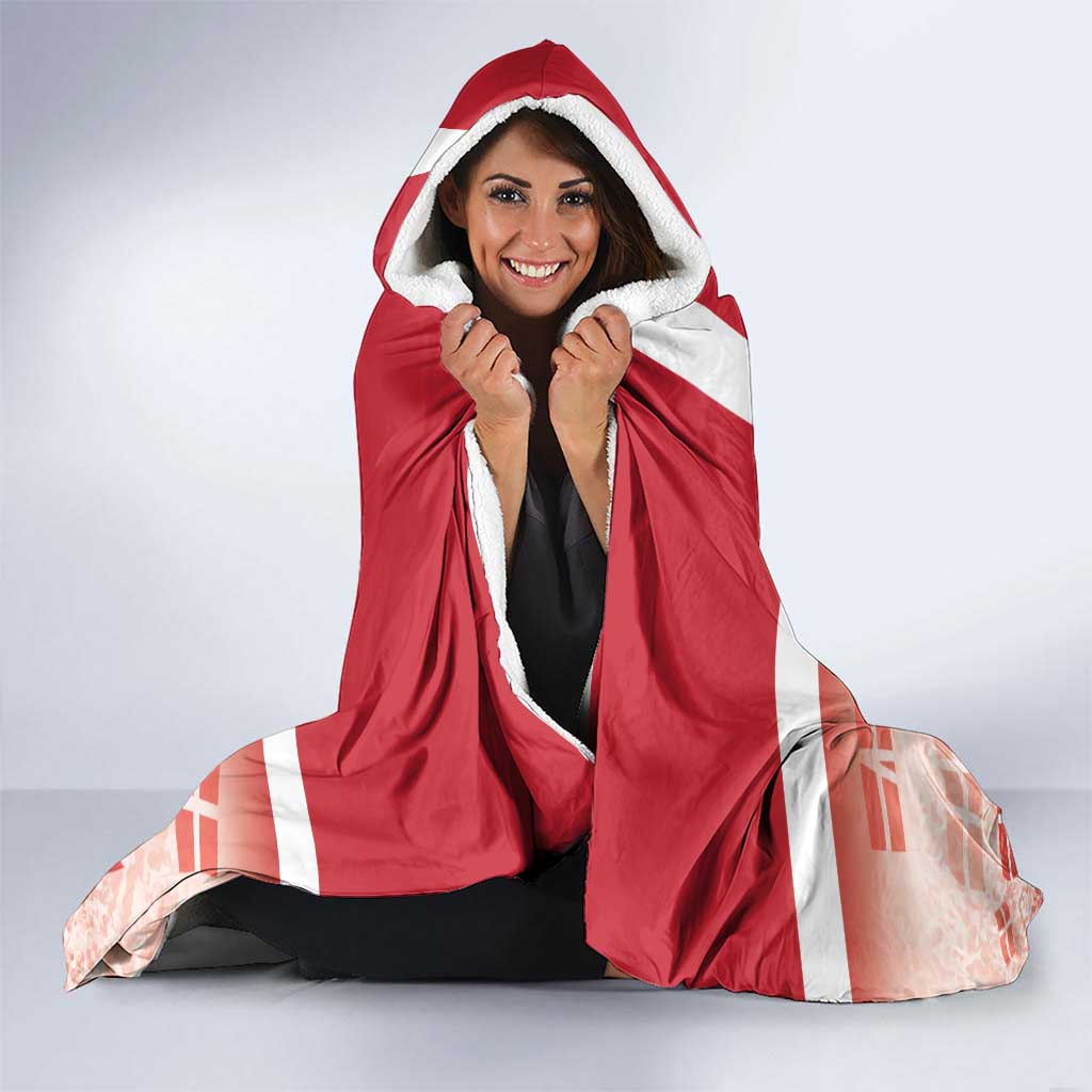 Danish National Flag Day Hooded Blanket Coat Of Arms With Map