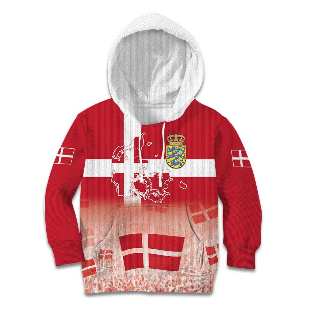 Danish National Flag Day Kid Hoodie Coat Of Arms With Map