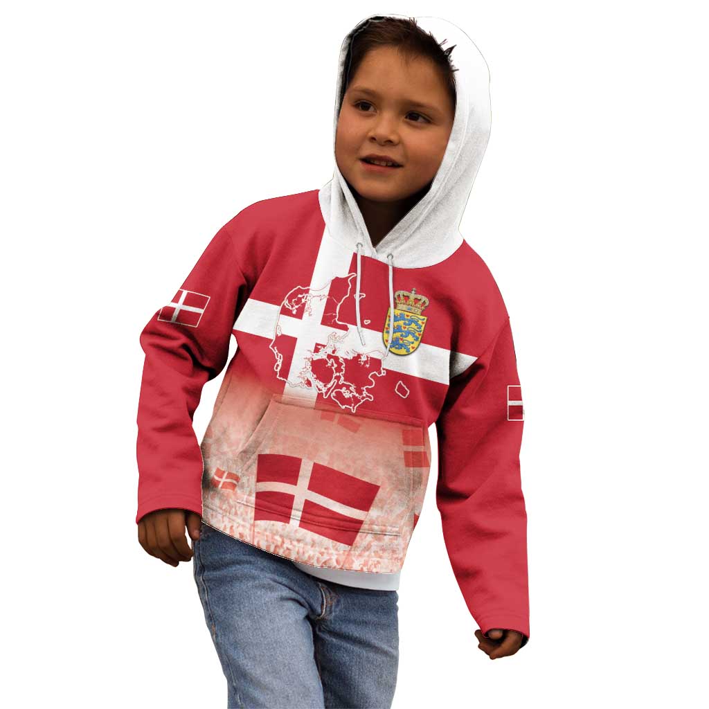 Danish National Flag Day Kid Hoodie Coat Of Arms With Map