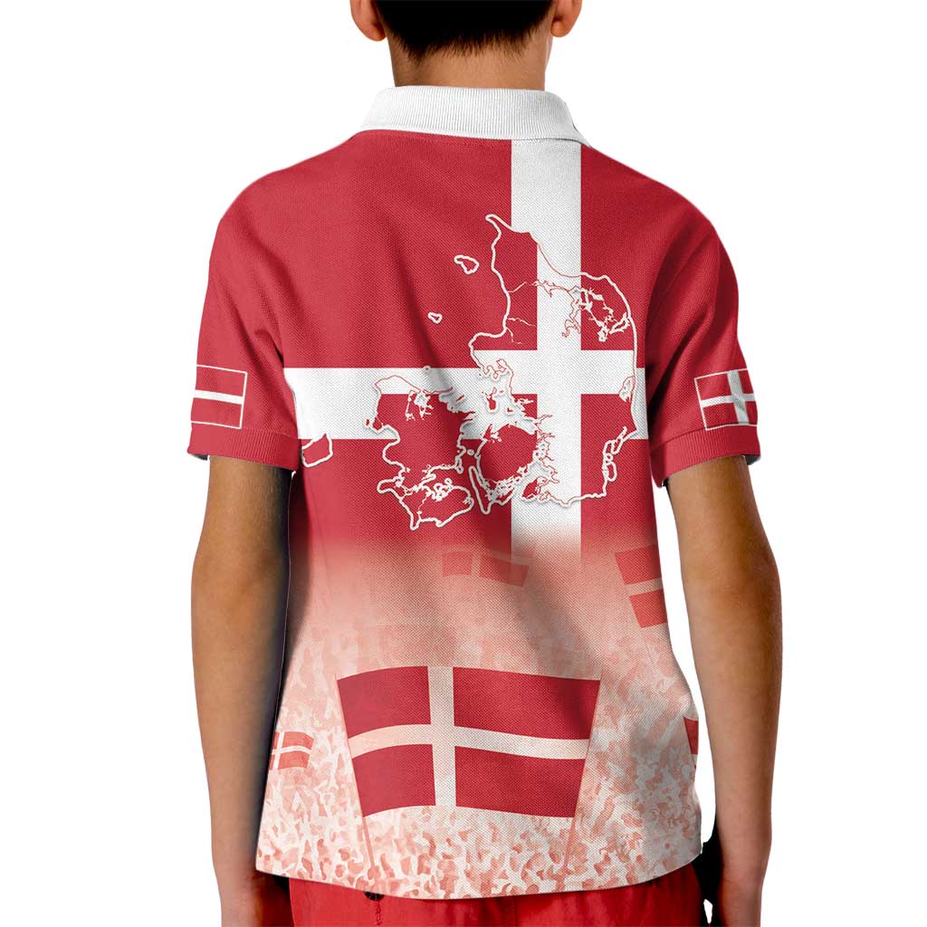 Danish National Flag Day Kid Polo Shirt Coat Of Arms With Map