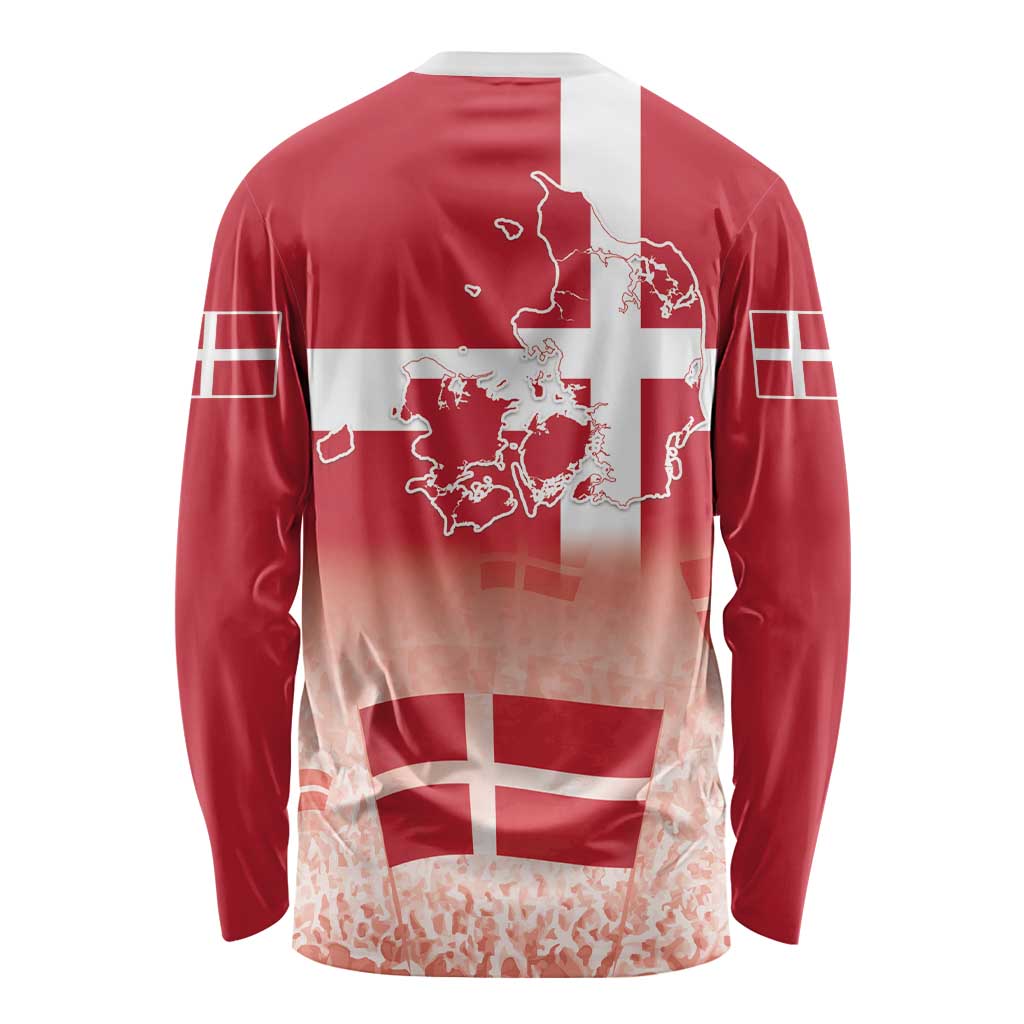 Danish National Flag Day Long Sleeve Shirt Coat Of Arms With Map