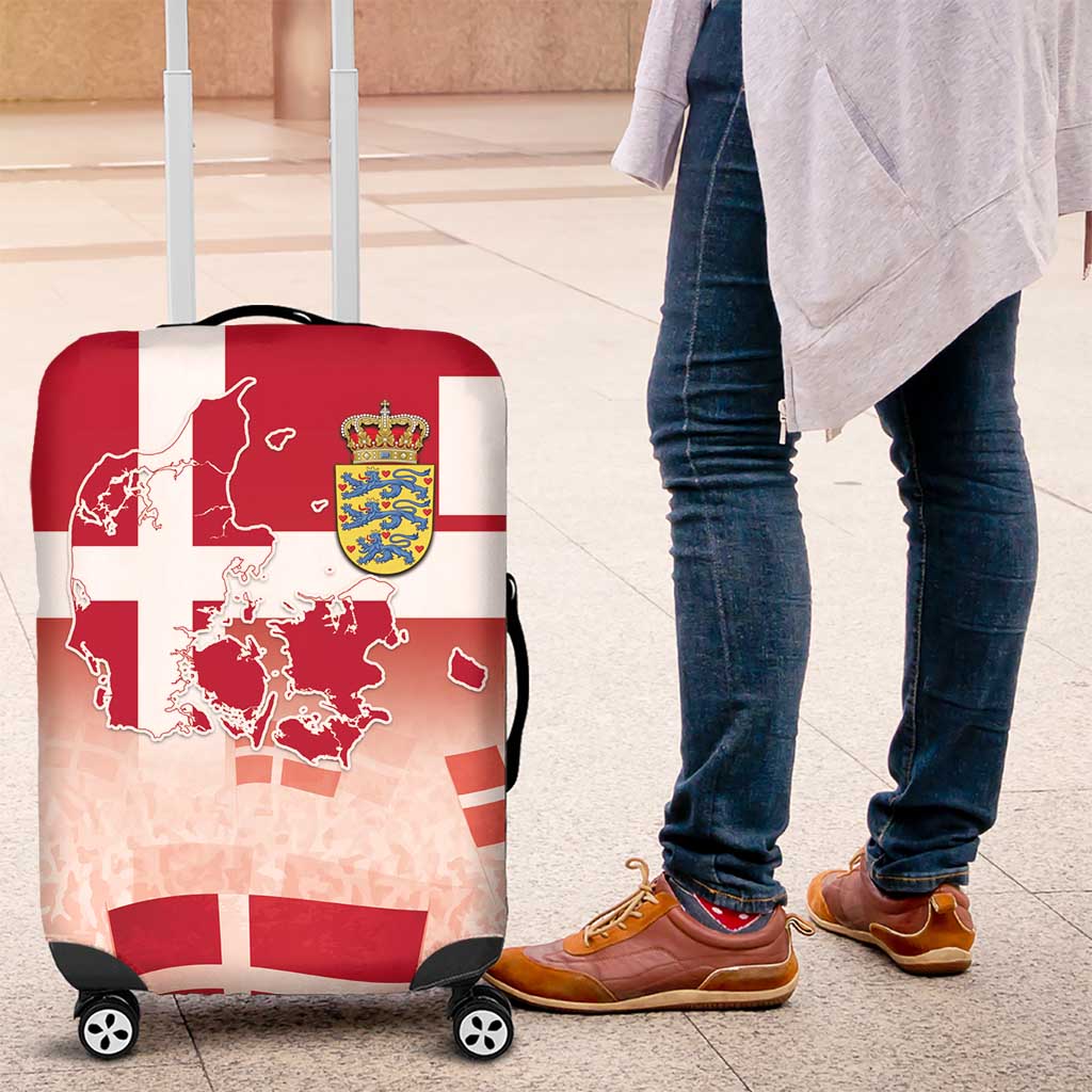 Danish National Flag Day Luggage Cover Coat Of Arms With Map