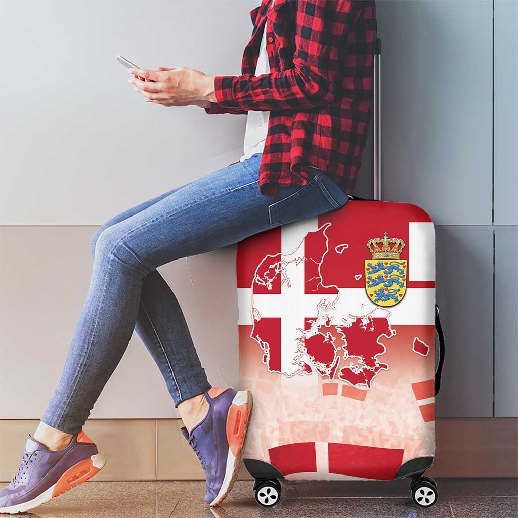 Danish National Flag Day Luggage Cover Coat Of Arms With Map