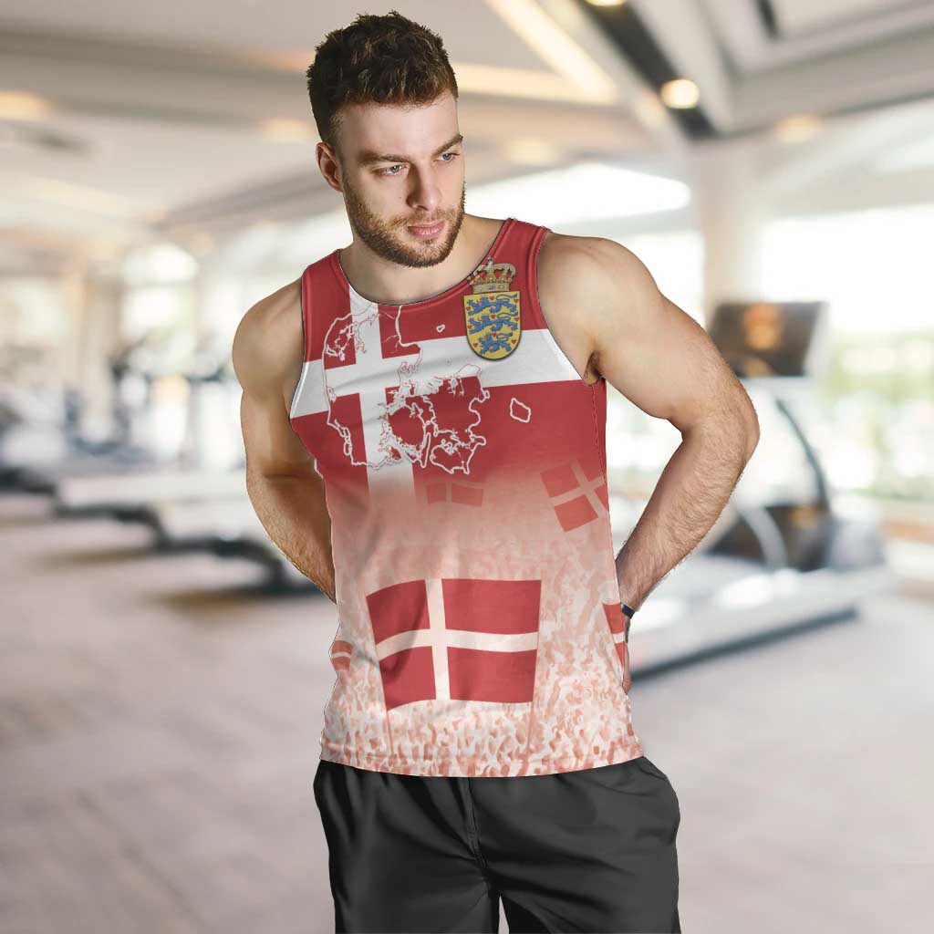 Danish National Flag Day Men Tank Top Coat Of Arms With Map