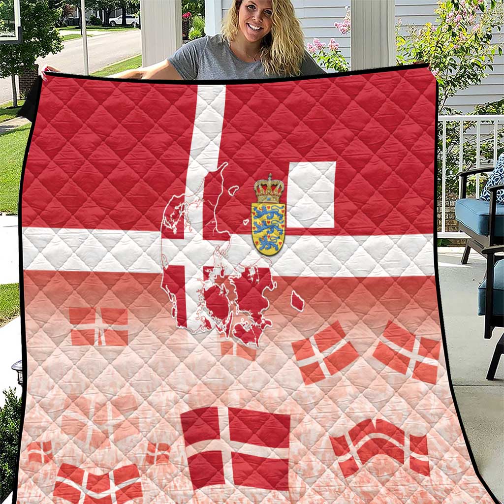 Danish National Flag Day Quilt Coat Of Arms With Map