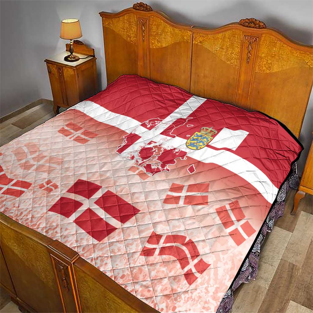 Danish National Flag Day Quilt Coat Of Arms With Map