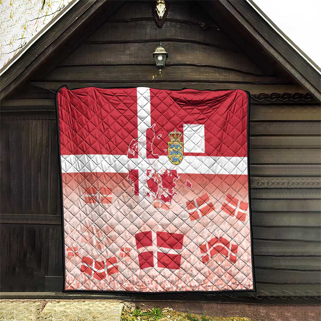 Danish National Flag Day Quilt Coat Of Arms With Map
