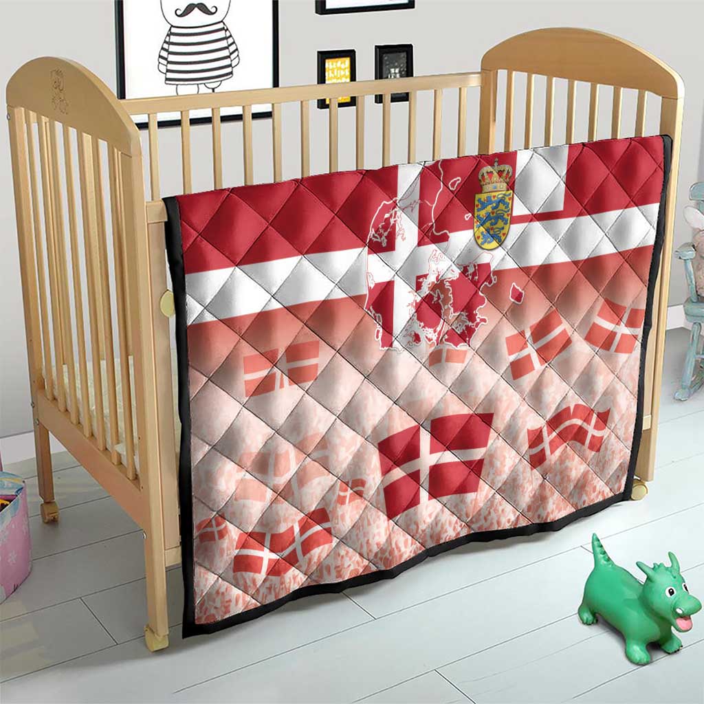 Danish National Flag Day Quilt Coat Of Arms With Map