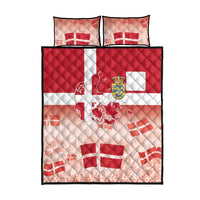 Danish National Flag Day Quilt Bed Set Coat Of Arms With Map