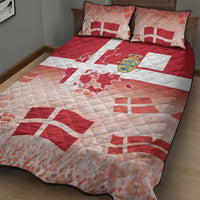 Danish National Flag Day Quilt Bed Set Coat Of Arms With Map