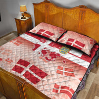 Danish National Flag Day Quilt Bed Set Coat Of Arms With Map