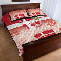 Danish National Flag Day Quilt Bed Set Coat Of Arms With Map