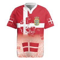 Danish National Flag Day Rugby Jersey Coat Of Arms With Map