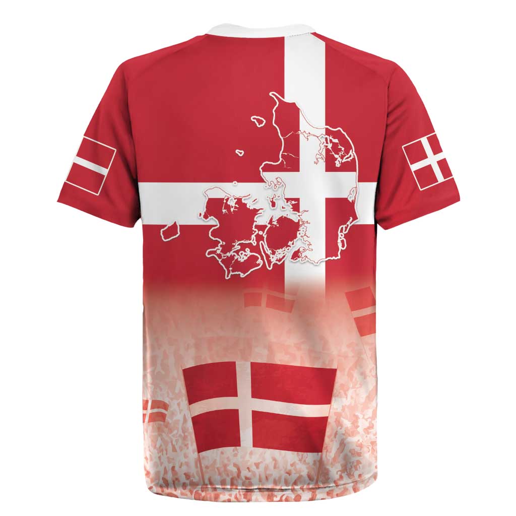 Danish National Flag Day Rugby Jersey Coat Of Arms With Map