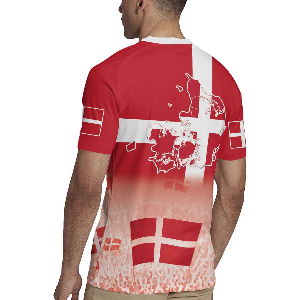 Danish National Flag Day Rugby Jersey Coat Of Arms With Map