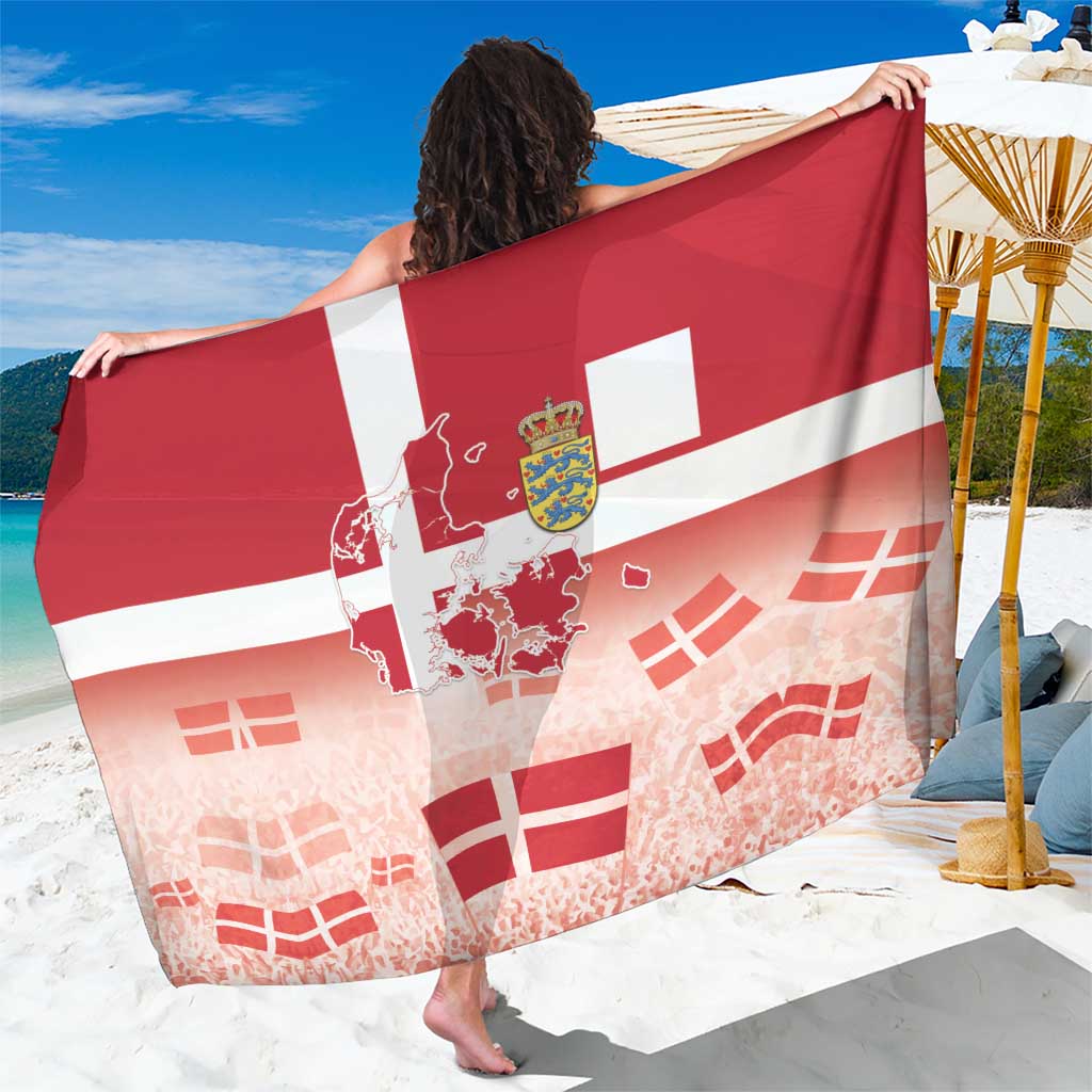 Danish National Flag Day Sarong Coat Of Arms With Map