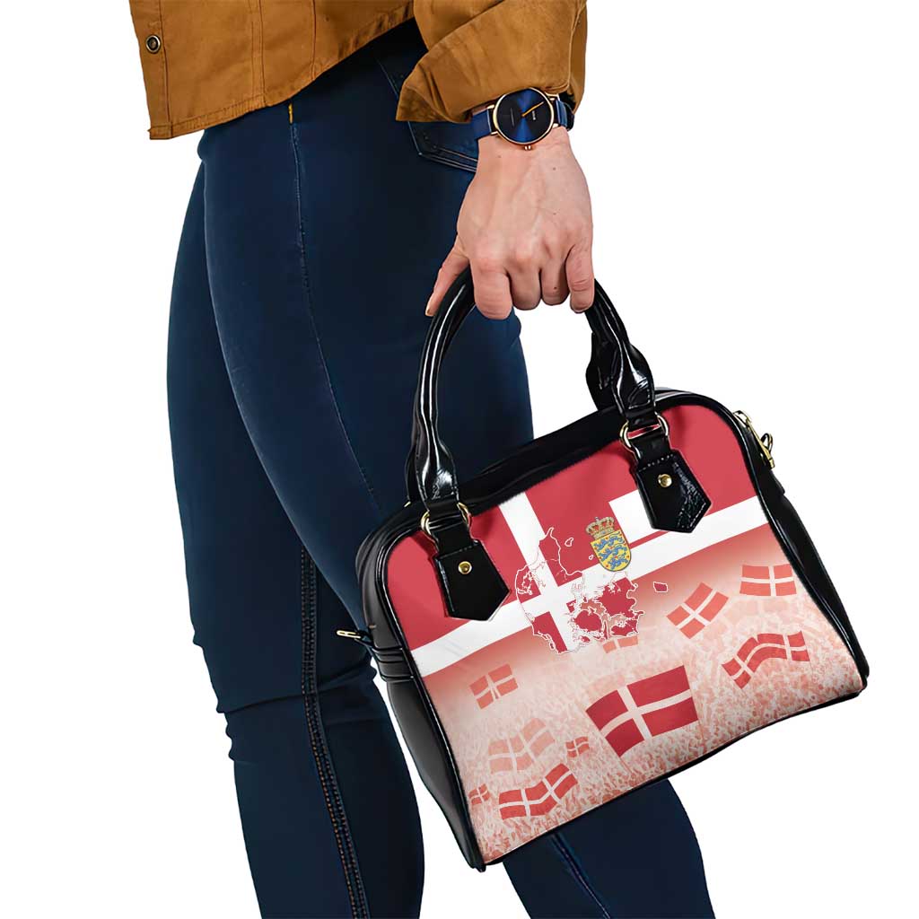 Danish National Flag Day Shoulder Handbag Coat Of Arms With Map