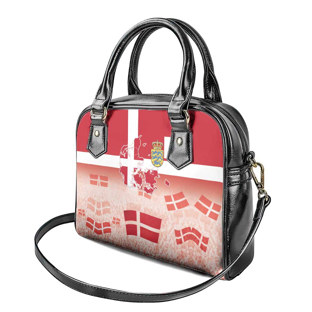 Danish National Flag Day Shoulder Handbag Coat Of Arms With Map
