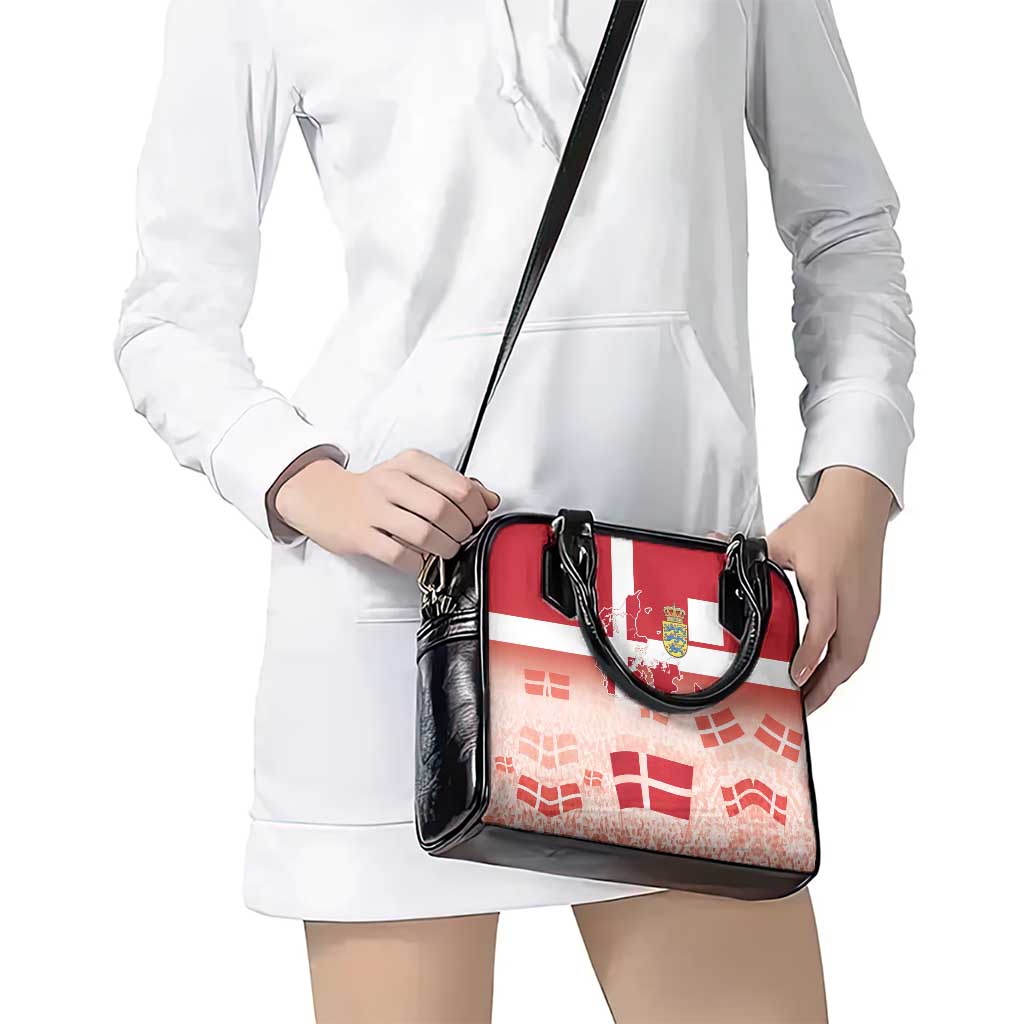 Danish National Flag Day Shoulder Handbag Coat Of Arms With Map