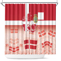 Danish National Flag Day Shower Curtain Coat Of Arms With Map