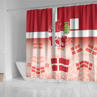 Danish National Flag Day Shower Curtain Coat Of Arms With Map
